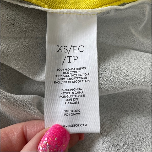 CAbi Yellow & Gray Belle Layered Sweater Cardigan XS - Picture 10 of 10